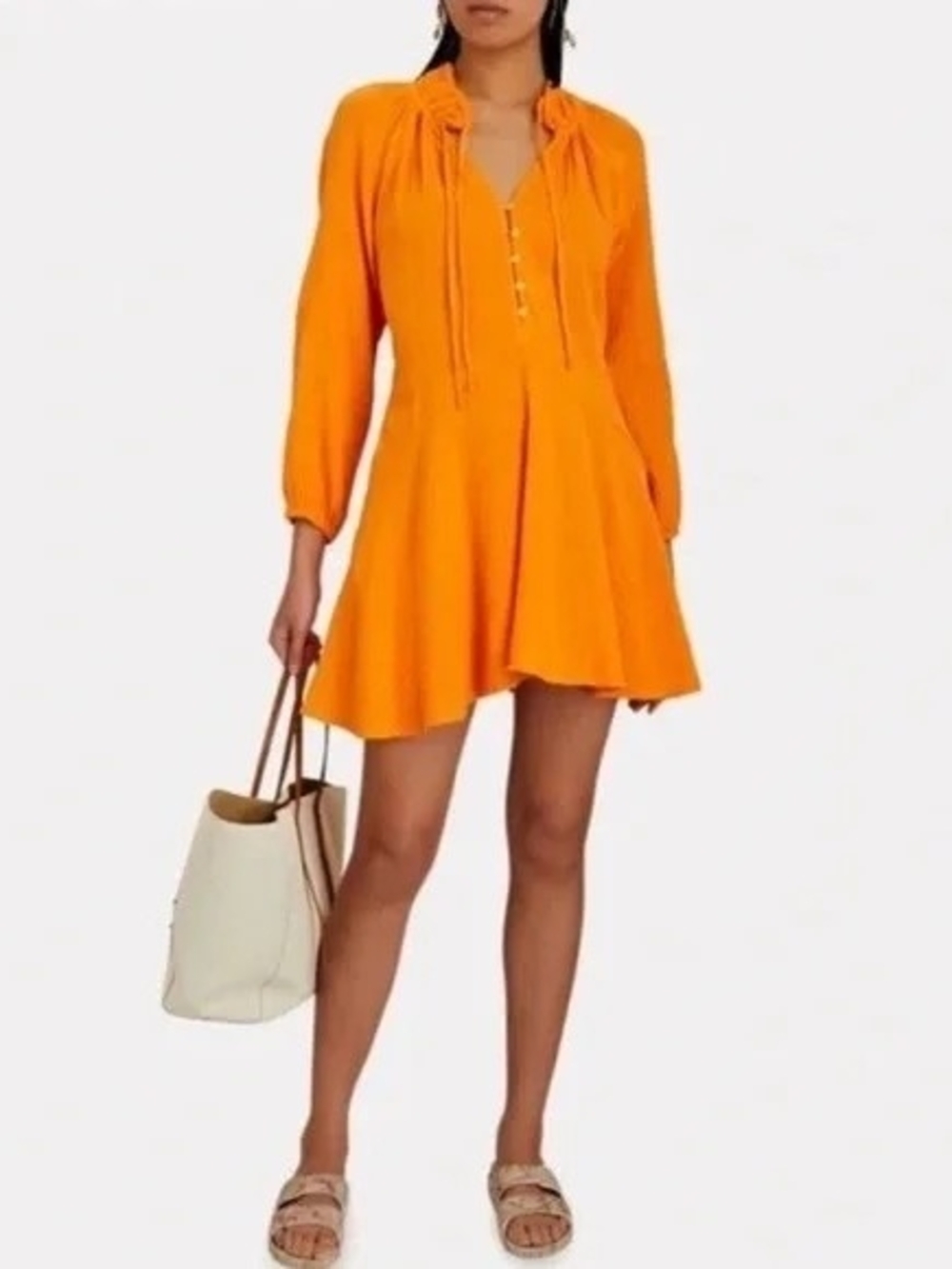 Magaschoni Orange Organic Cotton Gauze Dress – Size M
